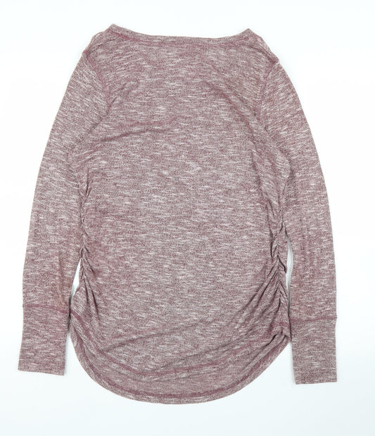 Liz Lange Womens Purple Rayon Basic Blouse Size L
