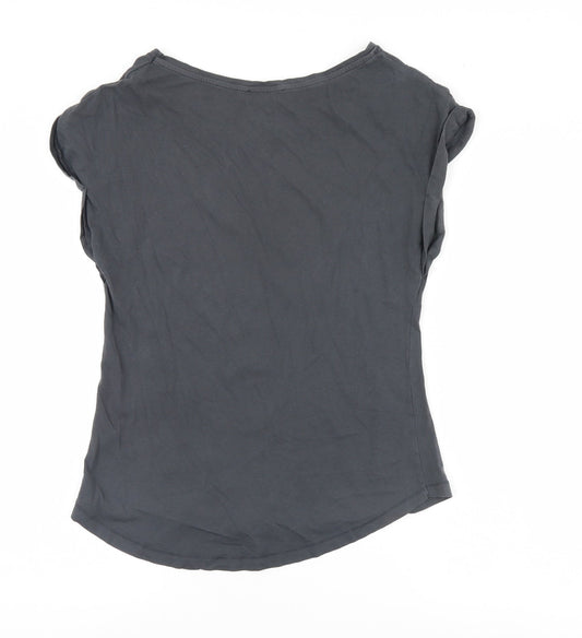 Elle Sport Womens Grey Basic T-Shirt Size 10