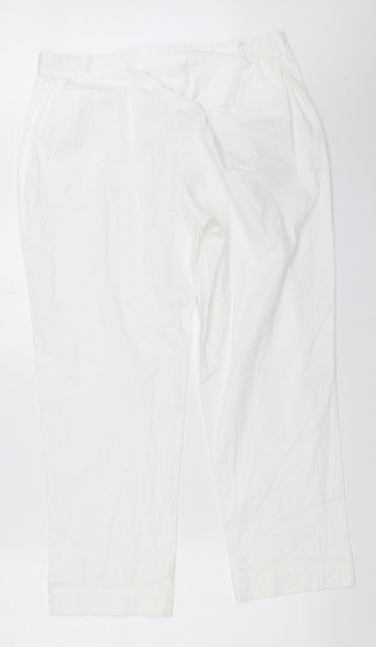 Adini Womens White Trousers Size L L26 in