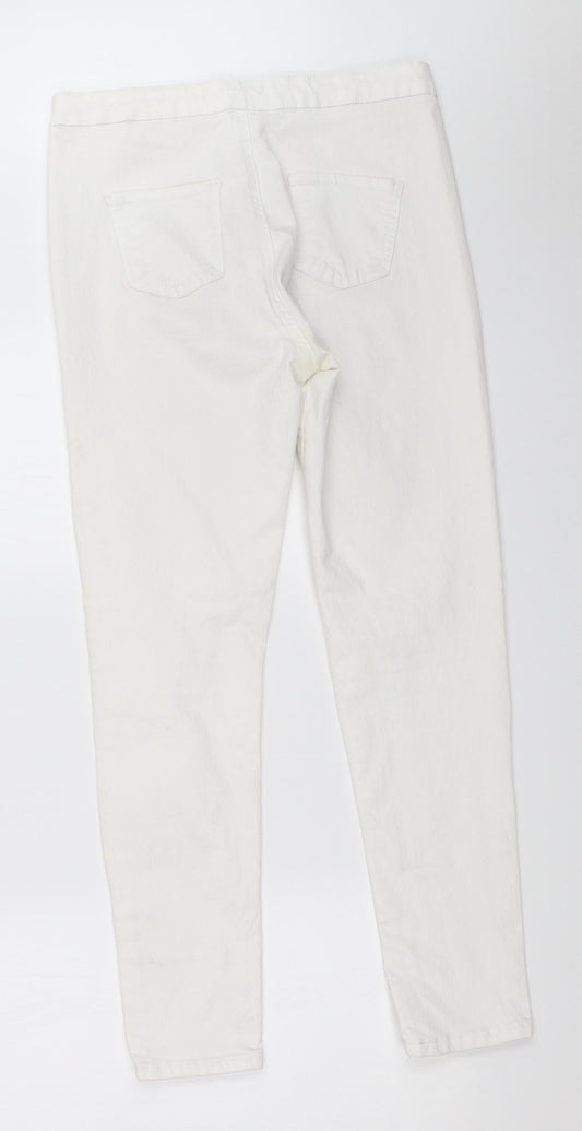 Portobello Punk Womens White Skinny Jeans Size 14 L27 in