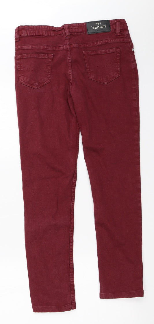 V&J Vanich Womens Red Skinny Jeans Size 28 in L27 in