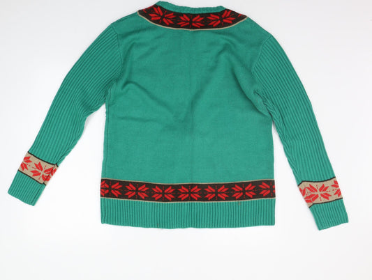 CHRIMBOFREAKS Mens Green Pullover Jumper Size XL - christams