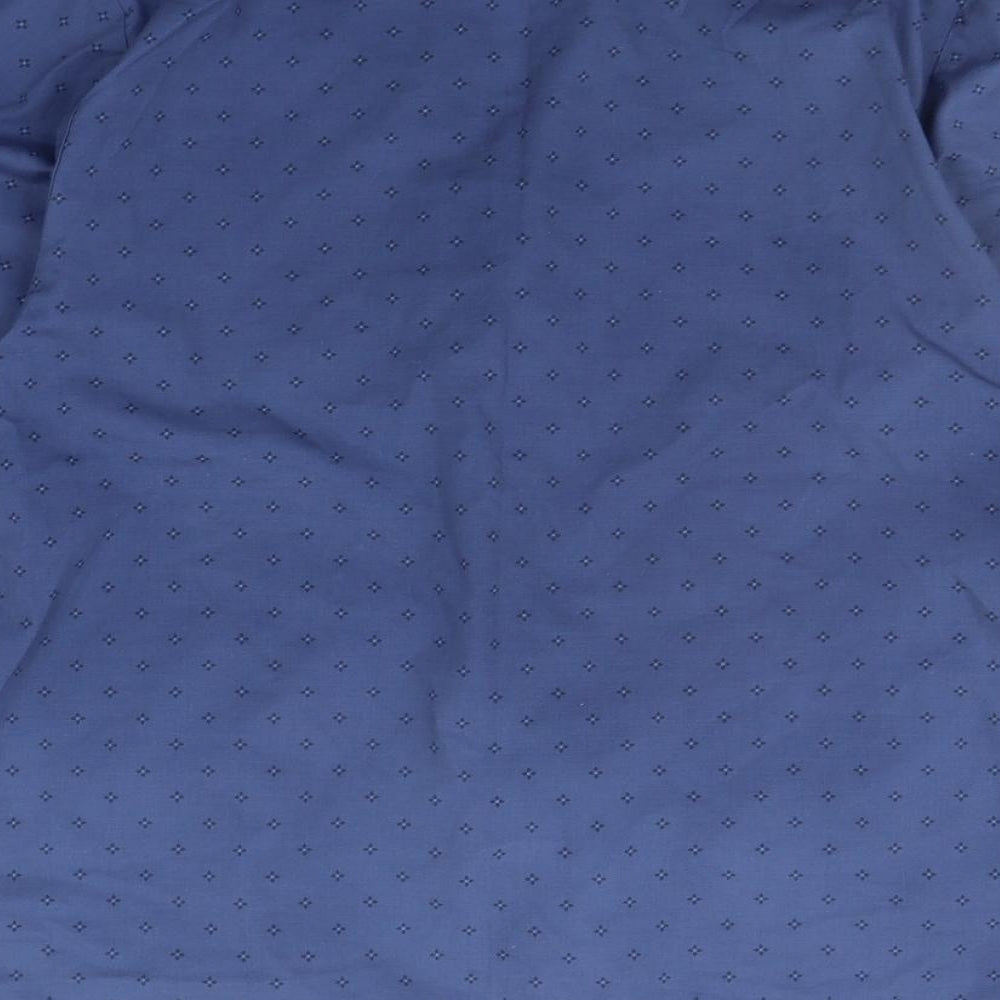 Marks and Spencer Mens Blue Geometric Button-Up Size M