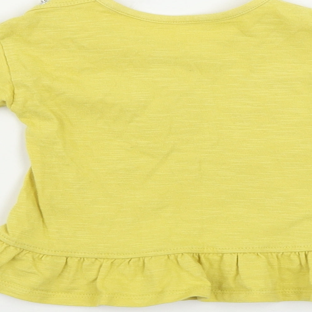 George Girls Yellow Basic T-Shirt Size 3-6 Months