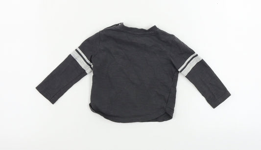 F&F Boys Grey Basic T-Shirt Size 3-6 Months