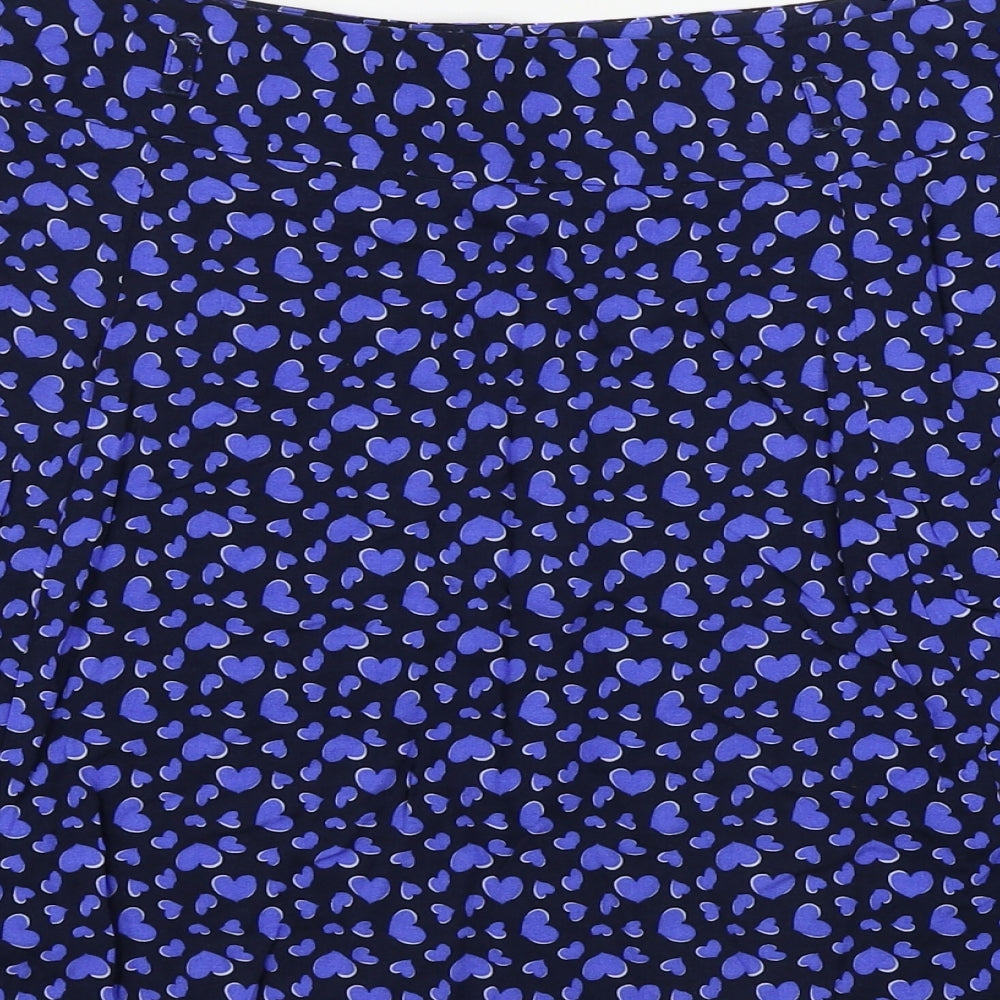 Papaya Womens Blue Animal Print A-Line Skirt Size 34 in