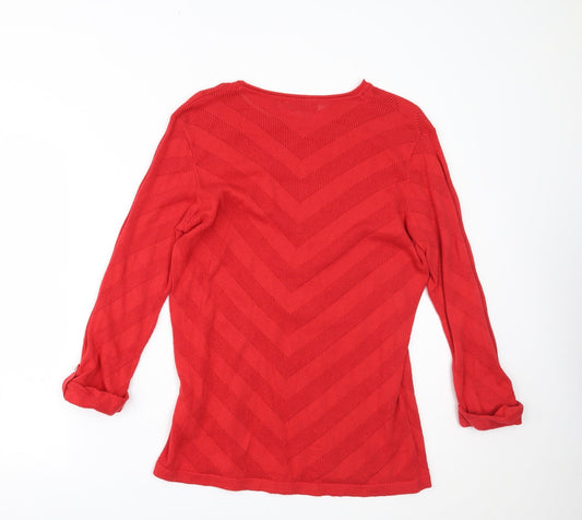 Isle Essentials Womens Red Basic Blouse Size M