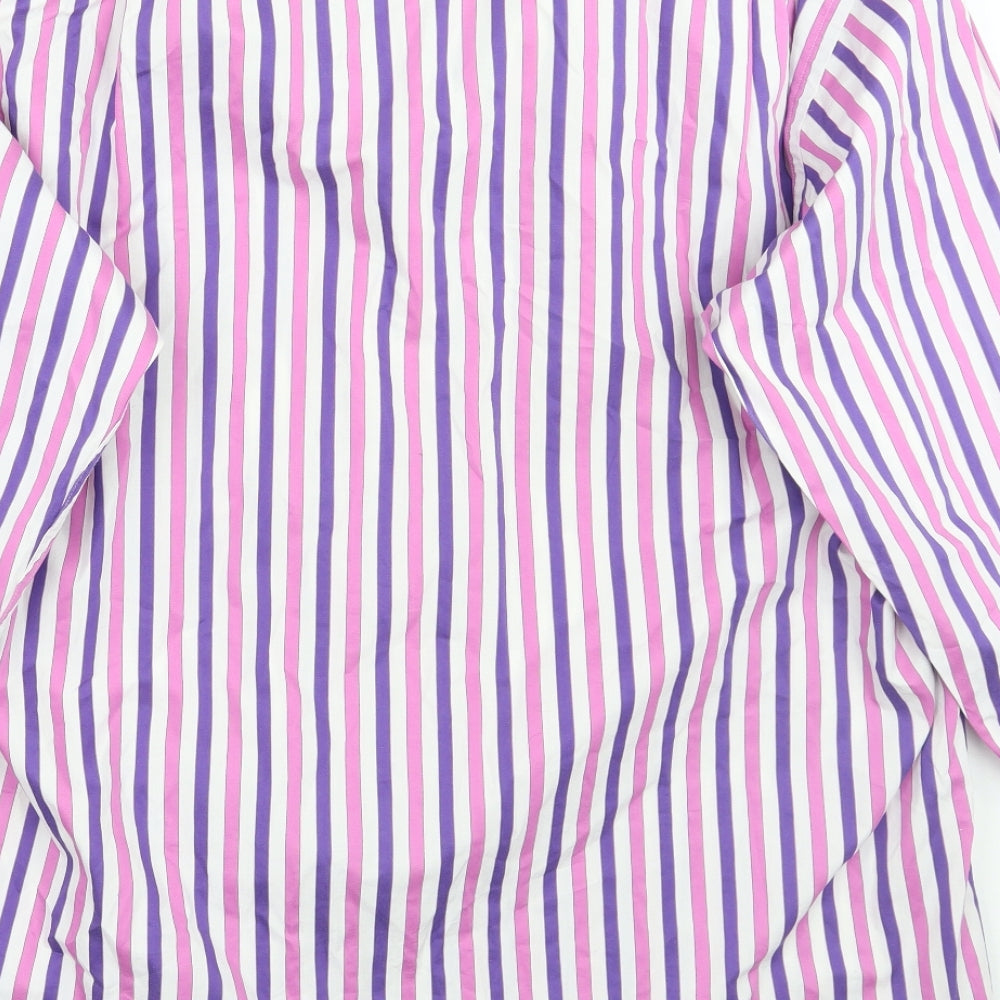 Oli Mens Pink Striped Button-Up Size 16