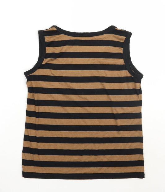 mimosa Womens Brown Striped Basic Tank Size 14
