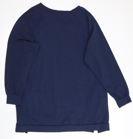Tillets Womens Blue Tunic Sweatshirt Size M