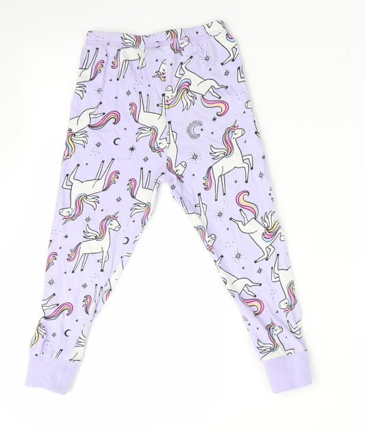 George Girls Purple Animal Print Pyjama Pants Size 3-4 Years - Unicorn print