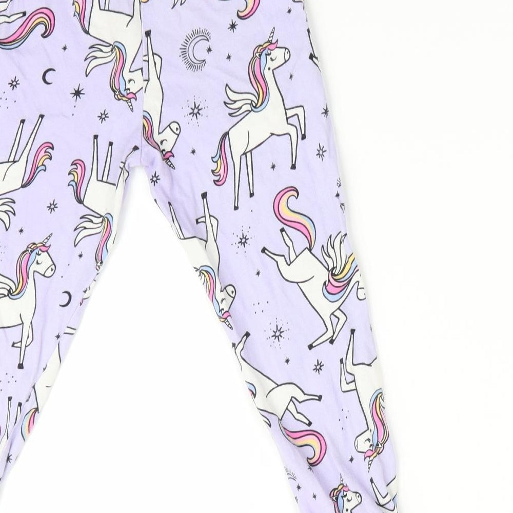 George Girls Purple Animal Print Pyjama Pants Size 3-4 Years - Unicorn print