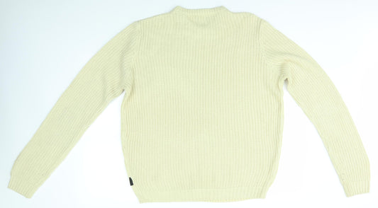DISTRUCT Mens Beige Pullover Jumper Size L