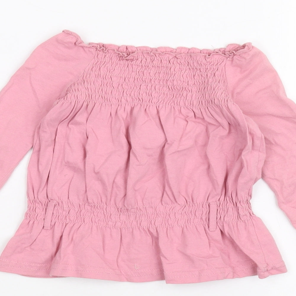 Brand and care label for Next Baby Pink Basic T-Shirt, size 9-12, Months