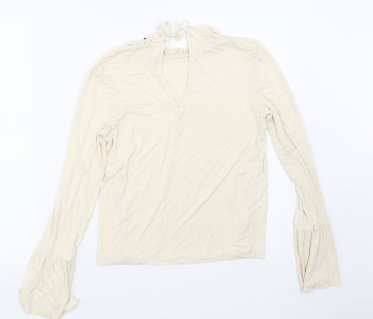 Topshop Womens Ivory Basic T-Shirt Size 8