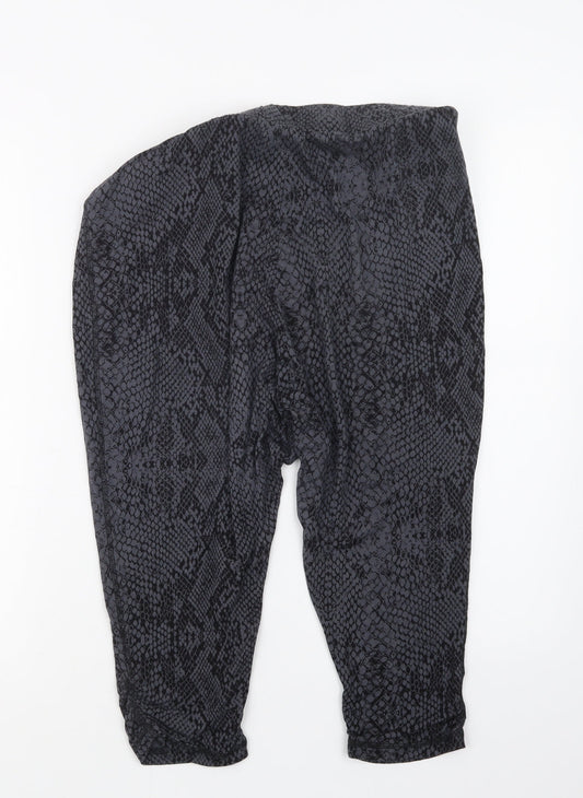 Cotton On Body Womens Grey Geometric Cropped Trousers Size 29 in