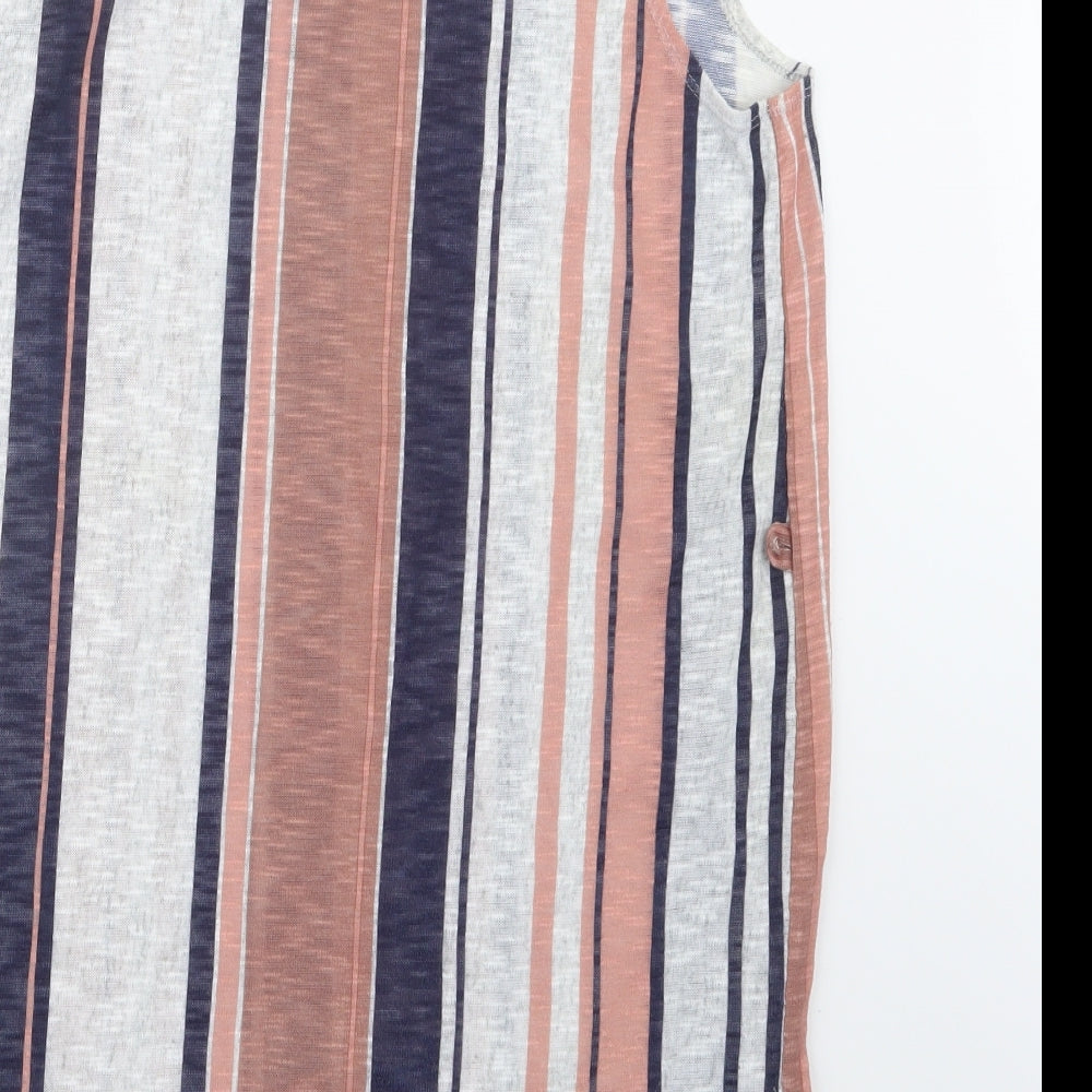 George Womens Grey Striped Basic Tank Size 16