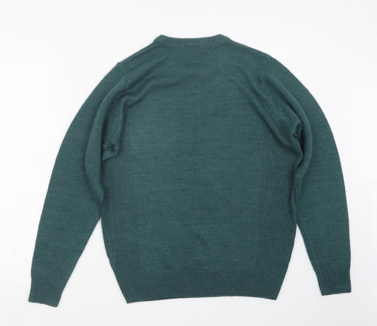 EWM Mens Green Knit Pullover Jumper Size S