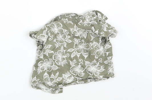H&M Boys Grey Floral Basic Button-Up Size 3-6 Months