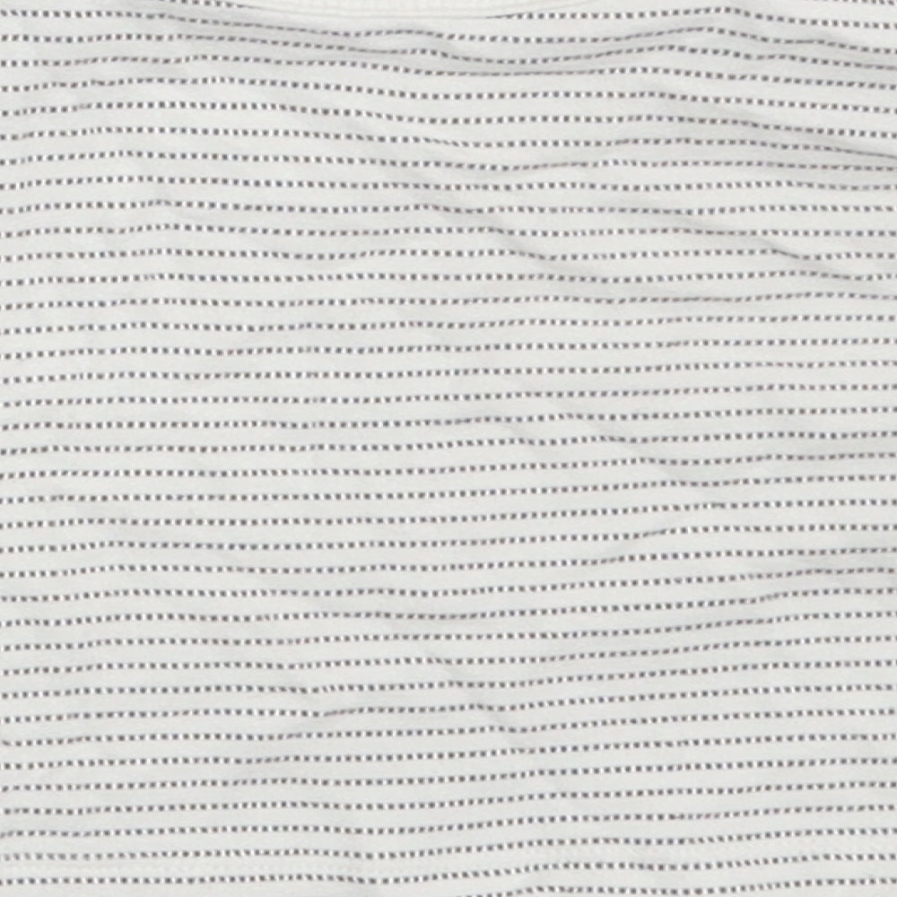 Brand and care label for Disney Baby White Striped Basic T-Shirt, size 0-3, Months