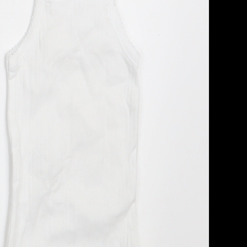 Brand and care label for Zara Baby White Basic Tank, size 0-3, Months