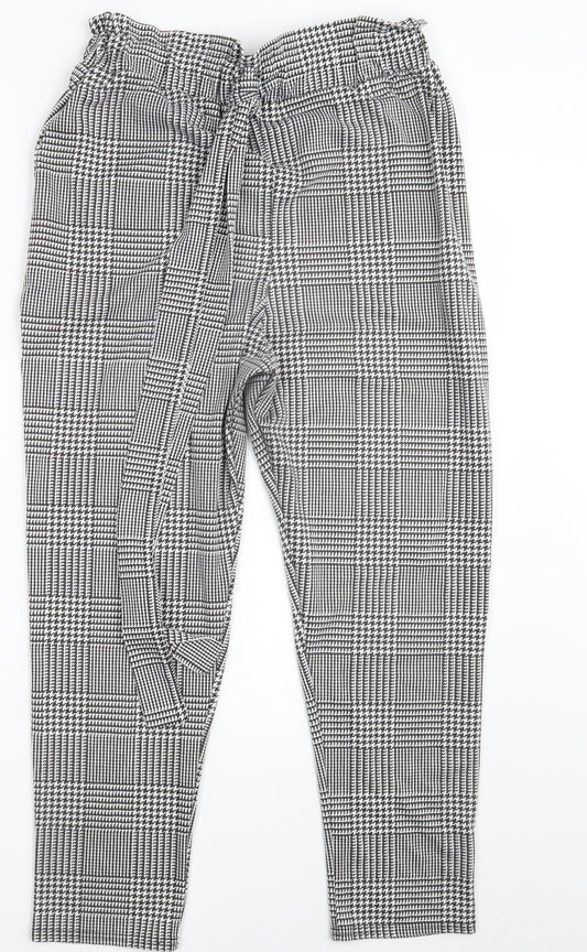 Spotted Womens Black Check Dress Pants Trousers Size L L26 in