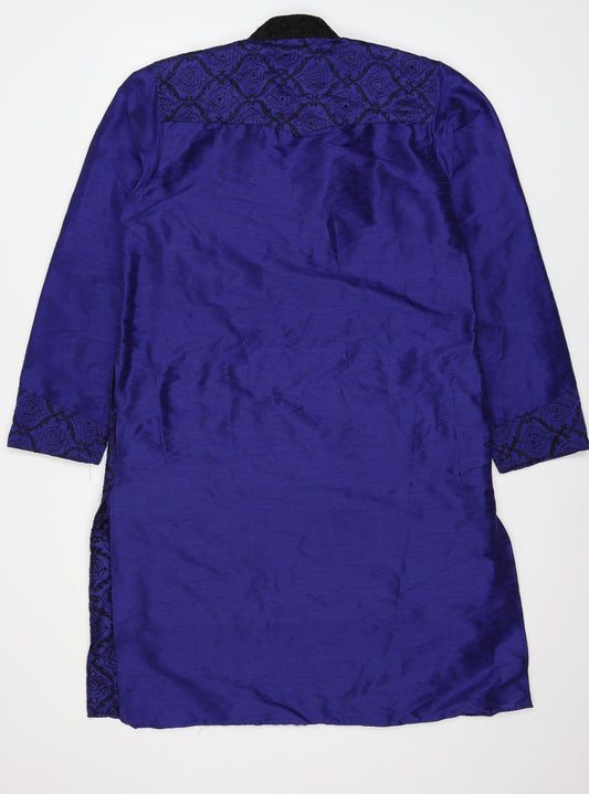 Khushaal Womens Blue Basic Blouse Size 12