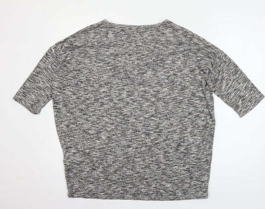New Look Womens Grey Knit Basic T-Shirt Size M