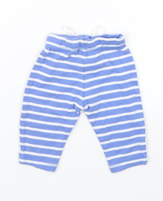 John Lewis Boys Blue Striped Jogger Trousers Size 0-3 Months