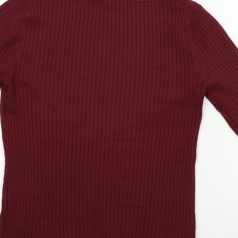 Marks and Spencer Womens Red Knit Pullover Jumper Size 10