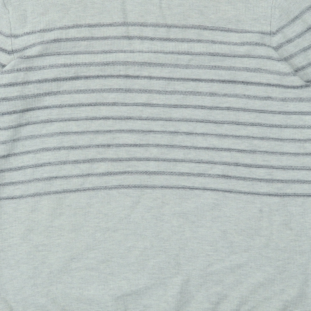 George Mens Grey Striped Pullover Sweatshirt Size M