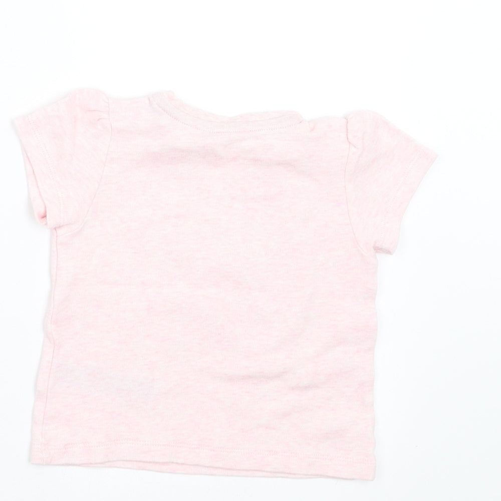 Marks and Spencer Girls Pink Basic T-Shirt Size 6-9 Months - I Love Mummy