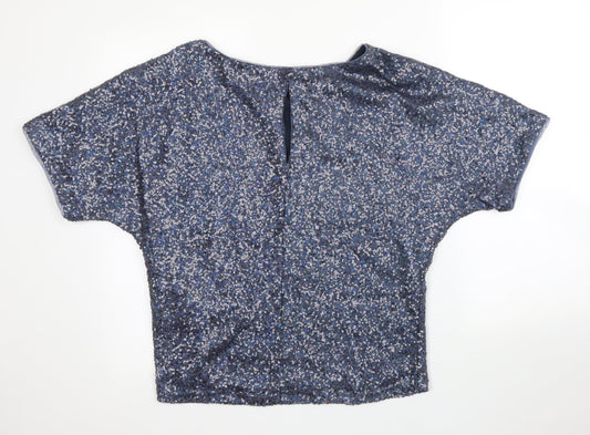 Oasis Womens Blue Basic Blouse Size XS