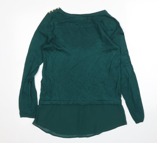 M&S Womens Green Basic Blouse Size 8