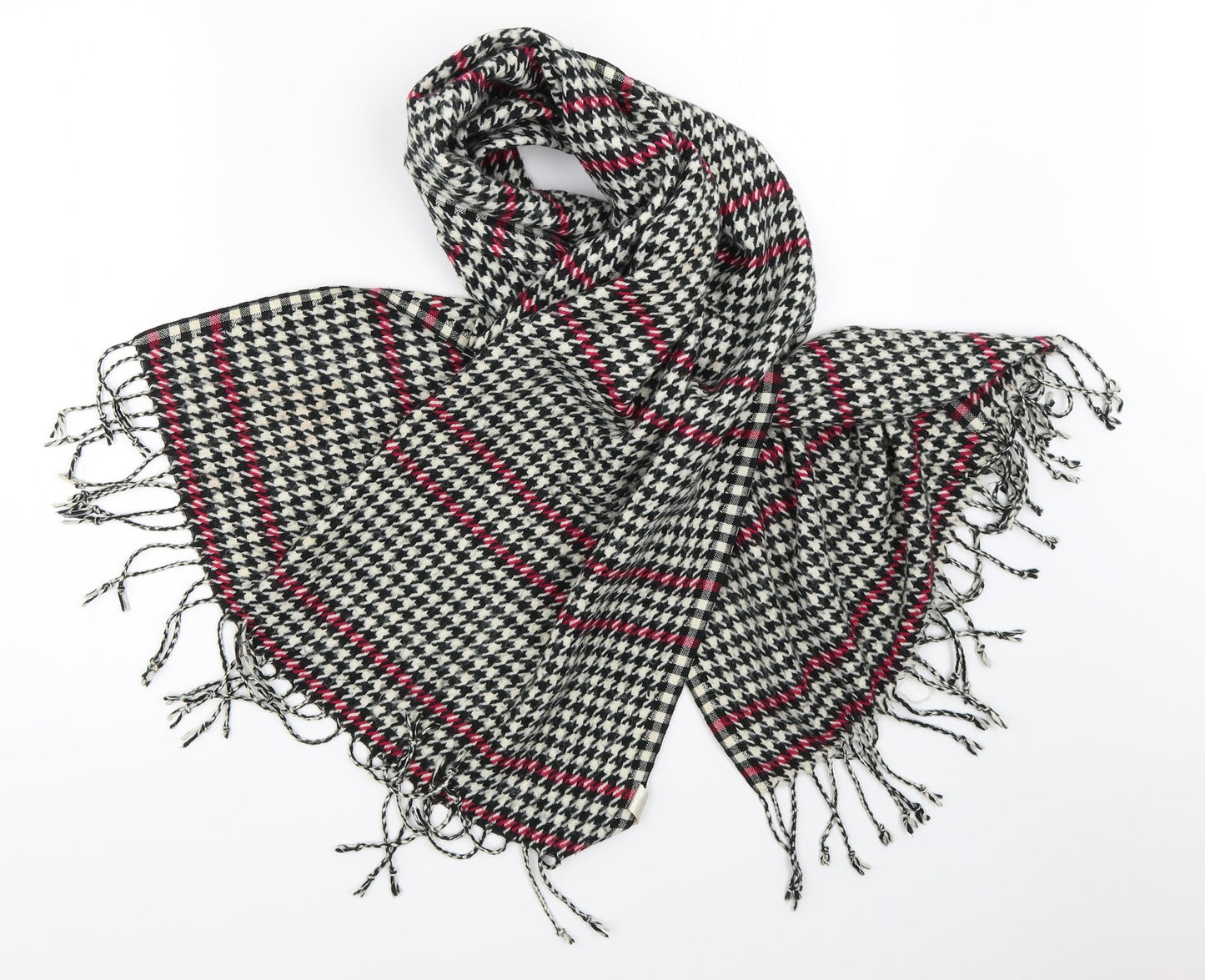 George Womens Ivory Houndstooth Scarf