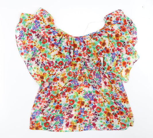H&M Womens Multicoloured Floral Basic Blouse Size 36
