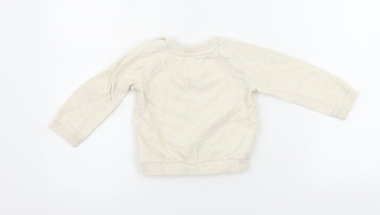 FRED&FLO Girls Beige Pullover Jumper Size 18-24 Months