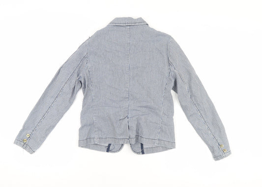 j jeans Girls Blue Striped Jacket Size 10 Years