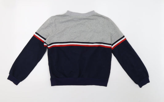 Preworn Womens Grey Striped Pullover Sweatshirt Size L