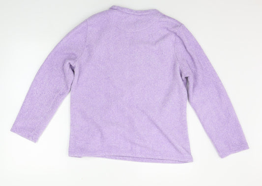 LOVE TO LOUNGE Womens Purple Solid Top Pyjama Top Size S - Owls