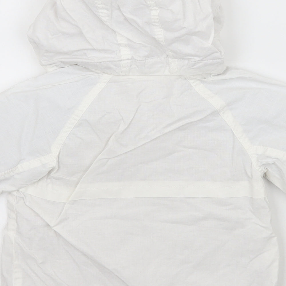 Brand and care label for H&M girls’ white jacket, size 2, years