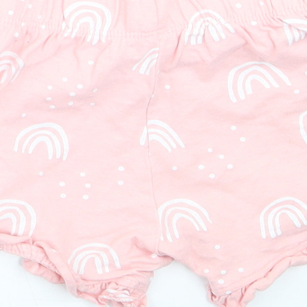 George Girls Pink Geometric Sweatpants Leggings Size 3-6 Months