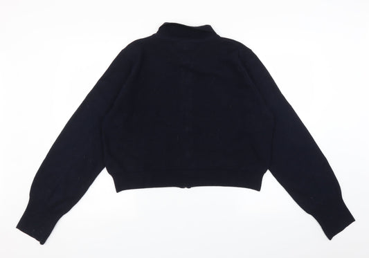 Topshop Womens Blue Full Zip Sweatshirt Size L