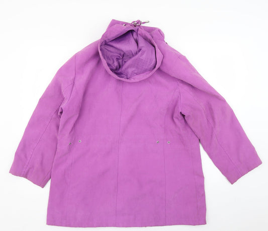 BM Womens Purple Overcoat Coat Size M