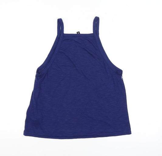 H&M Womens Blue Argyle/Diamond Basic Tank Size S
