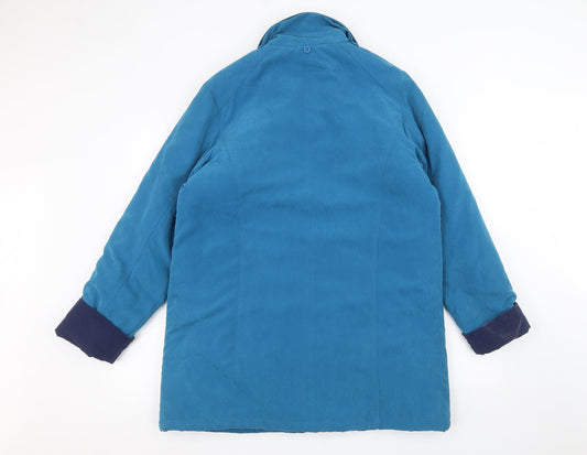 JBC Womens Blue Overcoat Coat Size 12