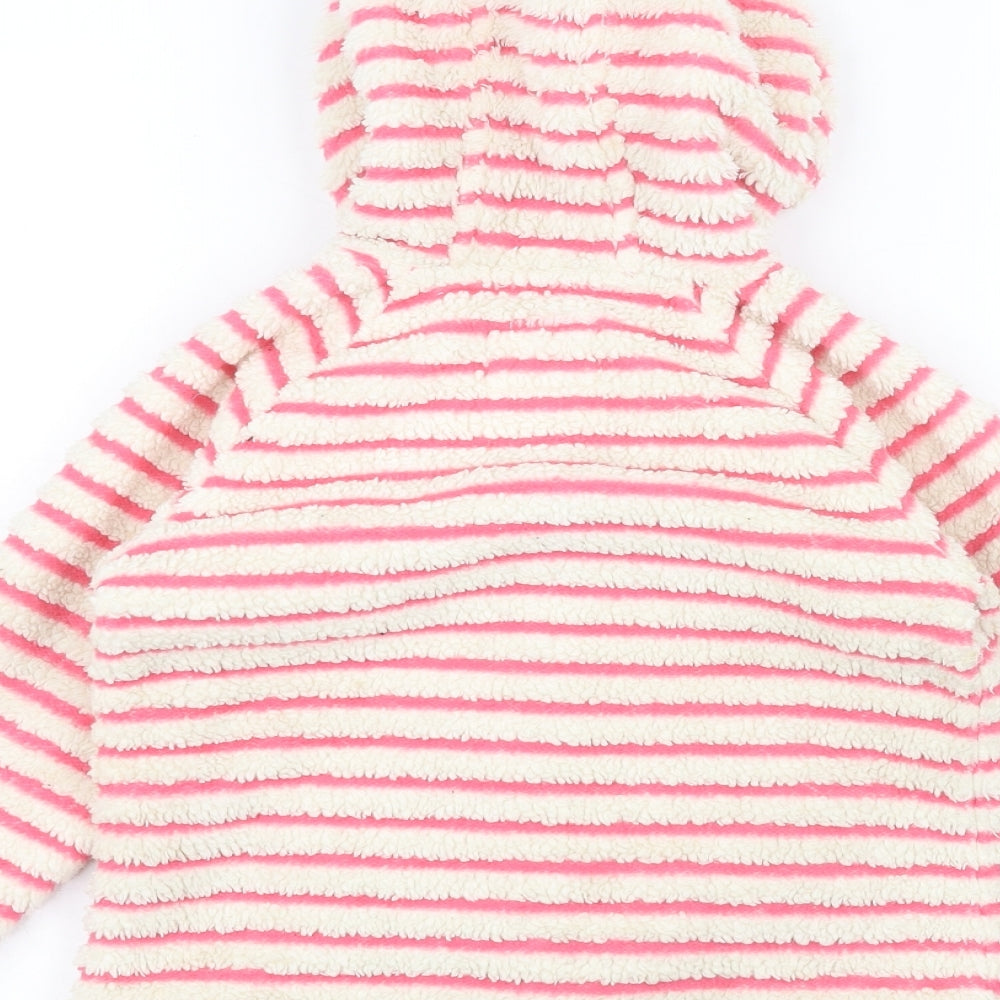 Brand and care label for Next girls’ white striped jacket, size 2-3, years