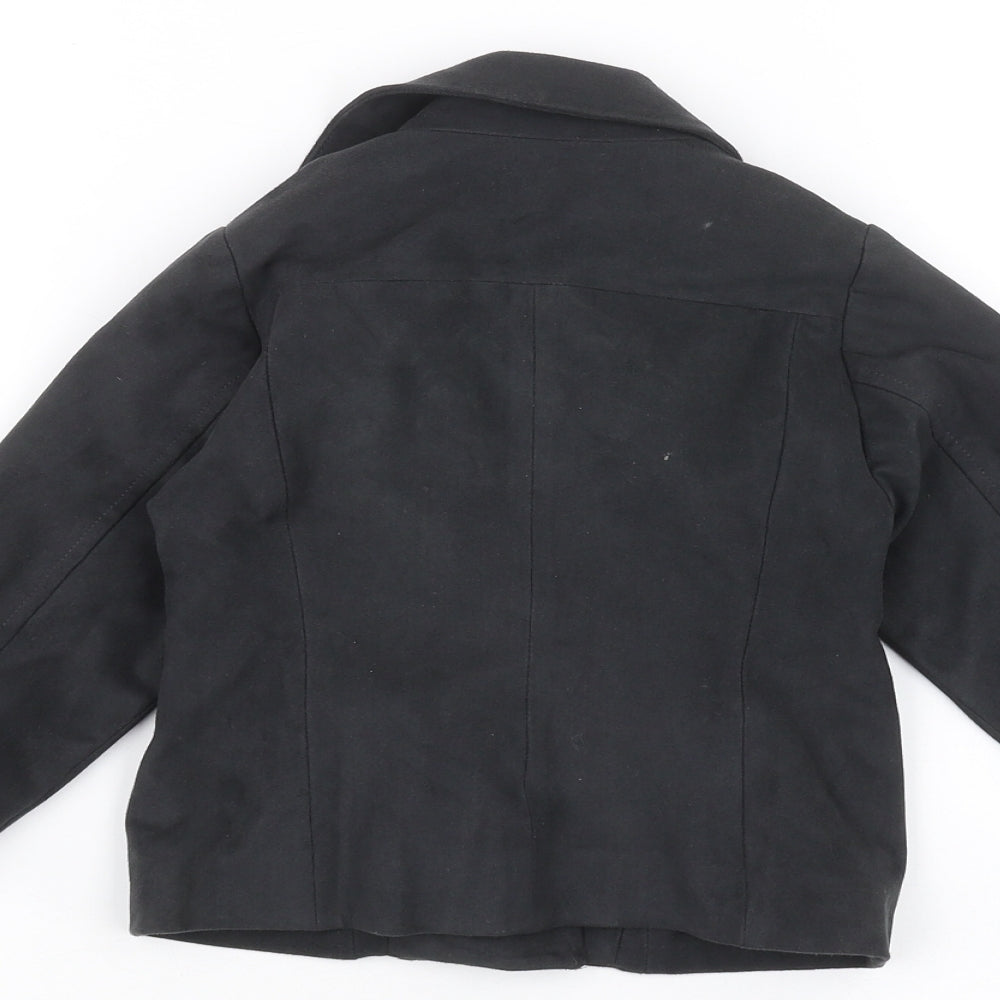 Brand and care label for Next girls’ black jacket, size 3, years