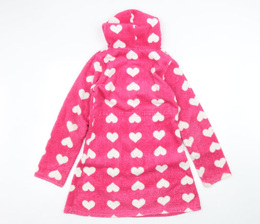 E-vie Womens Pink Polka Dot Full Zip Hoodie Size 8