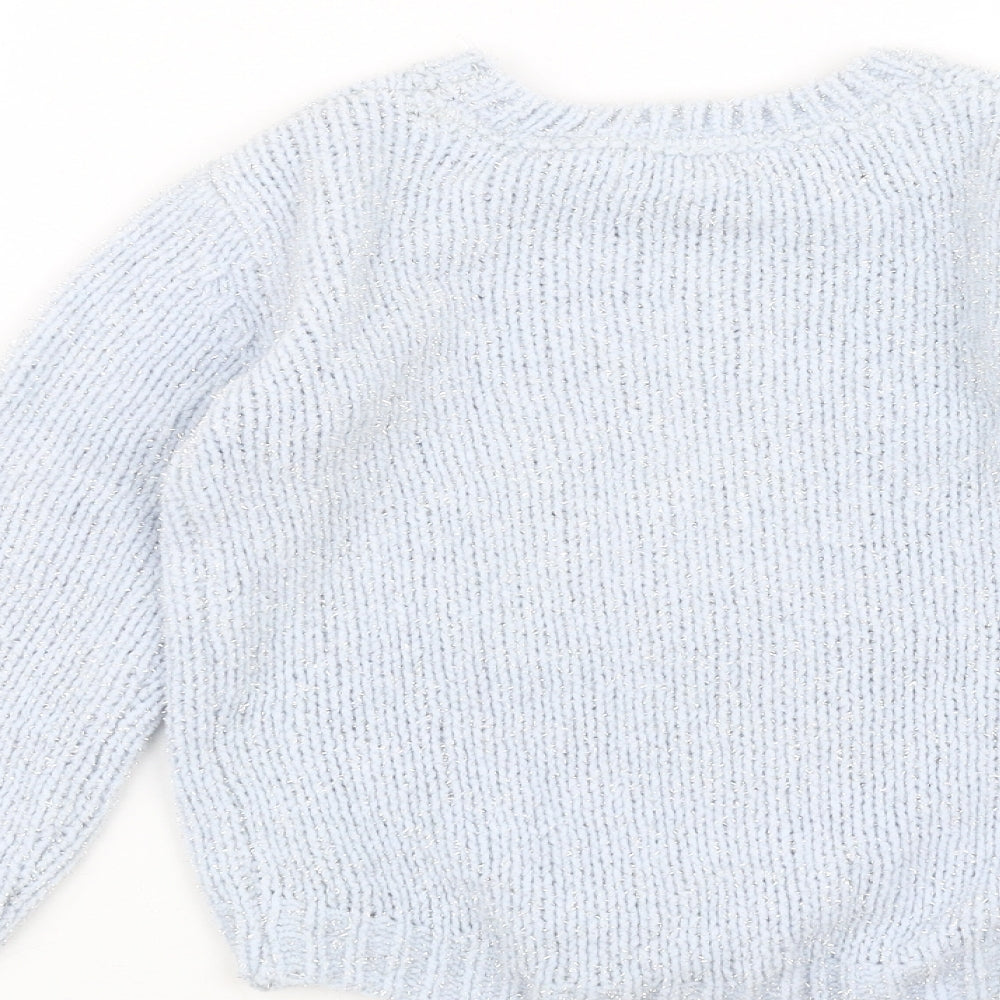 Primark Girls Blue Pullover Jumper Size 6-7 Years - unicorn